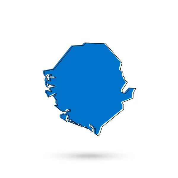 Vektor Illustration Den Blå Kartan Över Sierra Leone Vit Bakgrund — Stock vektor