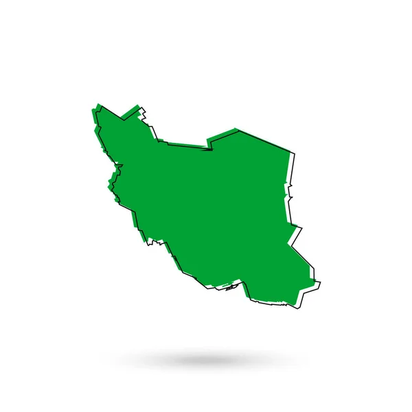 Ilustración Vectorial Del Mapa Verde Irán Sobre Fondo Blanco — Vector de stock