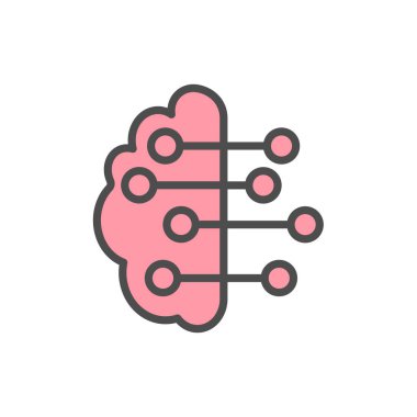 İnsan beyni teknolojisi vektör logosu