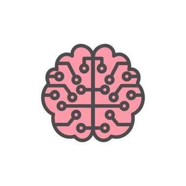 Tümleşik bilgisayar çipi Cpu tasarım logosuna sahip beyin