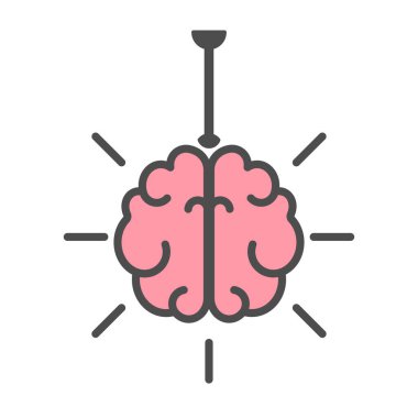 Bir ampul gibi beyin düz tasarım vektör çizimi.