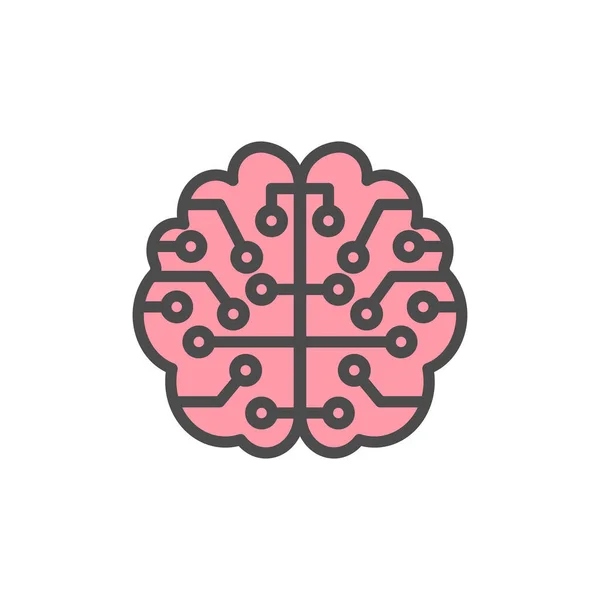 Brain Integrated Computer Chip Cpu Design Logo — Stock Vector