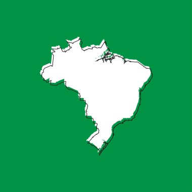 Brezilya haritası yeşil arkaplanda
