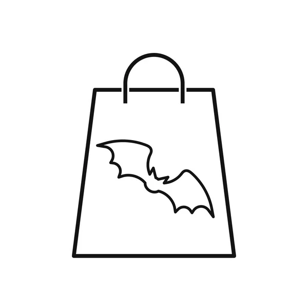 Bolsas Halloween Con Bate Diseño Plano — Vector de stock