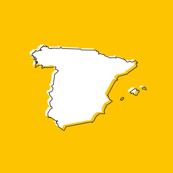 Vektor Illusztráció Sárga Térkép Spanyolország Sárga Háttér — Stock Vector