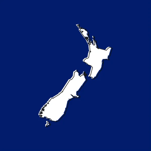 Mavi Arkaplanda Yeni Zelanda Haritasının Vektör Llüstrasyonu — Stok Vektör