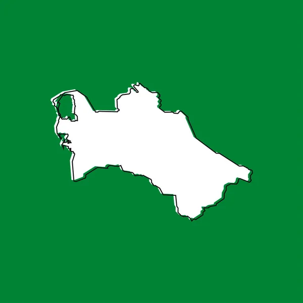 Vector Illustration Map Turkmenistan Green Background — 스톡 벡터