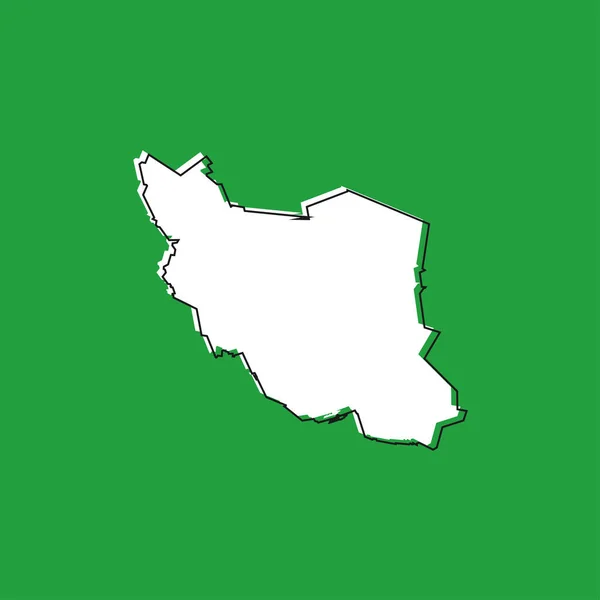 Vector Illustration Map Iran Green Background - Stok Vektor