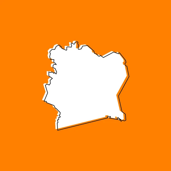 Illustrazione Vettoriale Della Mappa Della Costa Avorio Sfondo Arancione — Vettoriale Stock