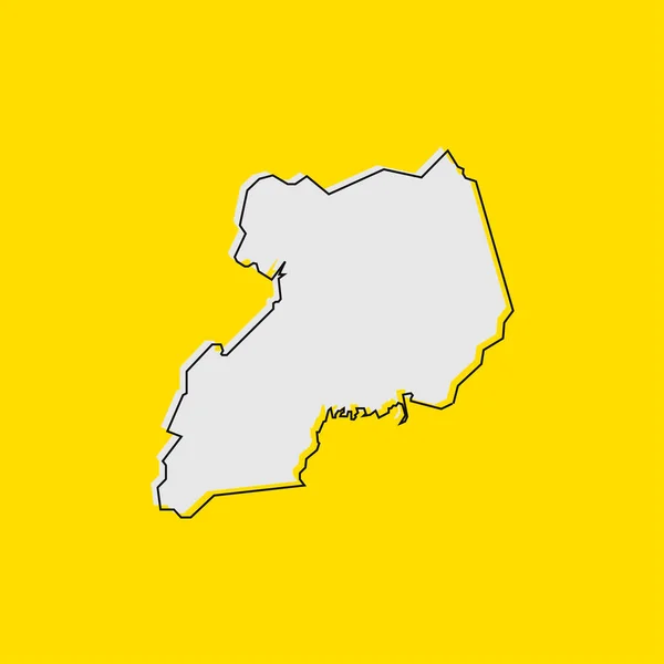 Sarı Arkaplanda Uganda Haritasının Vektör Llüstrasyonu — Stok Vektör