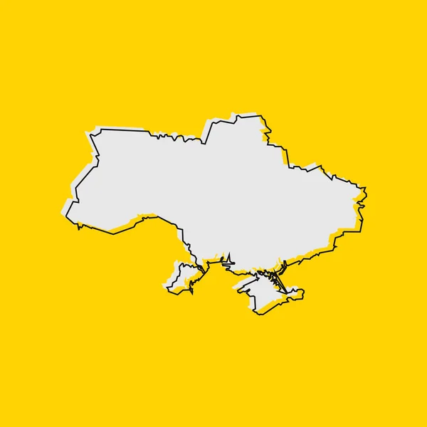 Vector Illustration Map Ukraine Yellow Background — Stock Vector