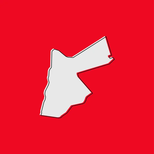 Illustration Vectorielle Carte Jordanie Sur Fond Rouge — Image vectorielle