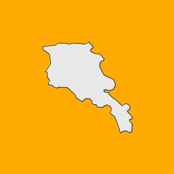 Vector Illustration Map Armenia Yellow Background — 스톡 벡터