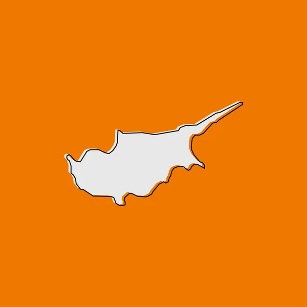 Ilustración Vectorial Del Mapa Chipre Sobre Fondo Amarillo — Vector de stock