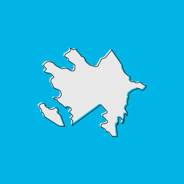 Vektorová Ilustrace Mapy Ázerbájdžánu Modrém Pozadí — Stockový vektor