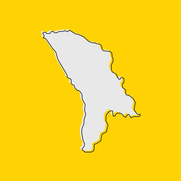 Ilustração Vetorial Mapa Moldávia Fundo Amarelo —  Vetores de Stock