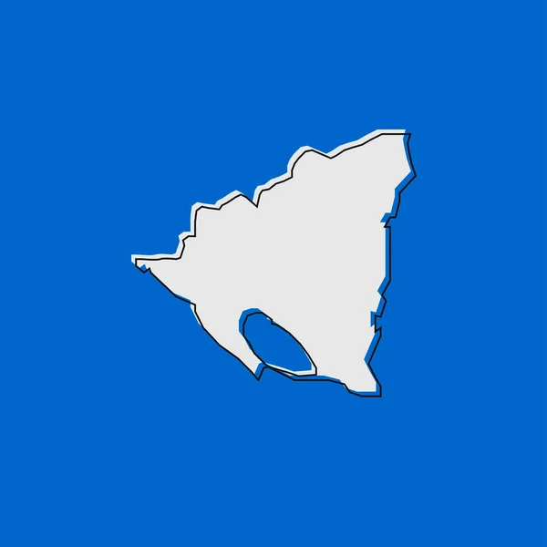 Nicarágua Mapa Fundo Azul — Vetor de Stock