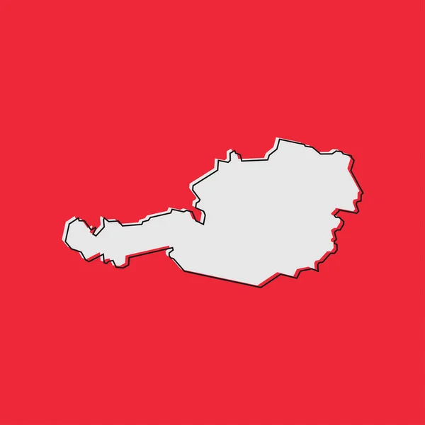 Εικονογράφηση Διανύσματος Του Χάρτη Της Αυστρίας Για Κόκκινο Φόντο — Διανυσματικό Αρχείο