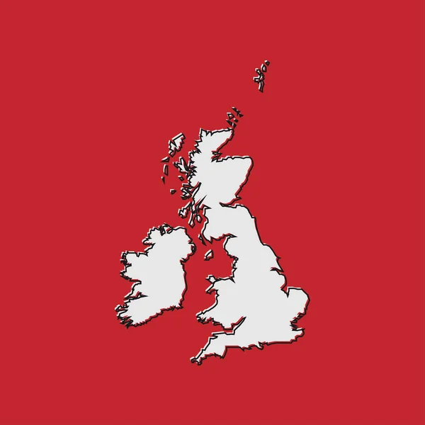 United Kingdom Map Red Background — Stock Vector