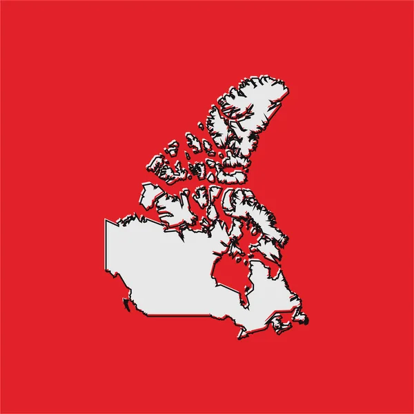 Канаді Карту Червоному Тлі — стоковий вектор