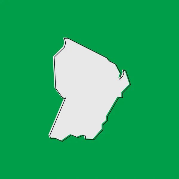 緑の背景にフランス領ギアナの地図 — ストックベクタ