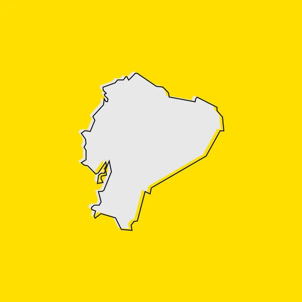 Equador Mapa Sobre Fundo Amarelo — Vetor de Stock