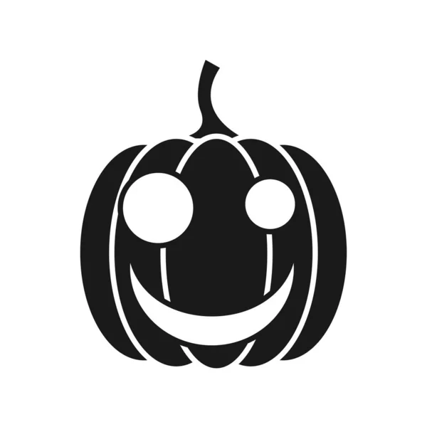 Citrouille Noire Visage Heureux Concept Halloween Illustration Vectorielle Dessin Animé — Image vectorielle