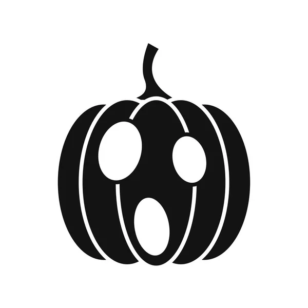 Citrouille Noire Visage Effrayant Concept Halloween Illustration Vectorielle Dessin Animé — Image vectorielle