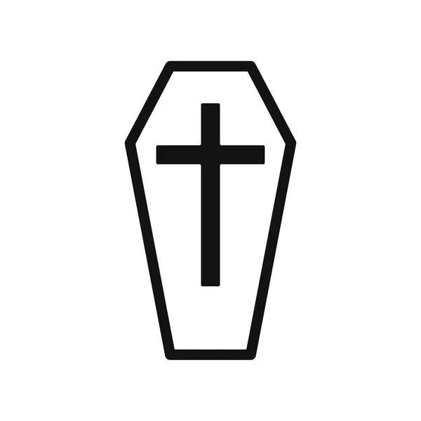Ikona Coffin Cross Prvek Ilustrace Halloweenu — Stockový vektor
