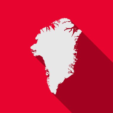 Grönland kırmızı arka planda uzun gölgeli
