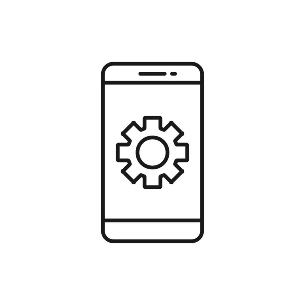 Mobiele Telefoon Pictogram Met Instellingen Teken Mobiele Telefoon Pictogram Aanpassen — Stockvector