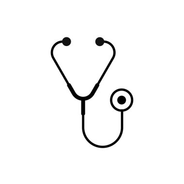 Stetoskop Düz Tasarım Simge Vektörü İllüstrasyonu 
