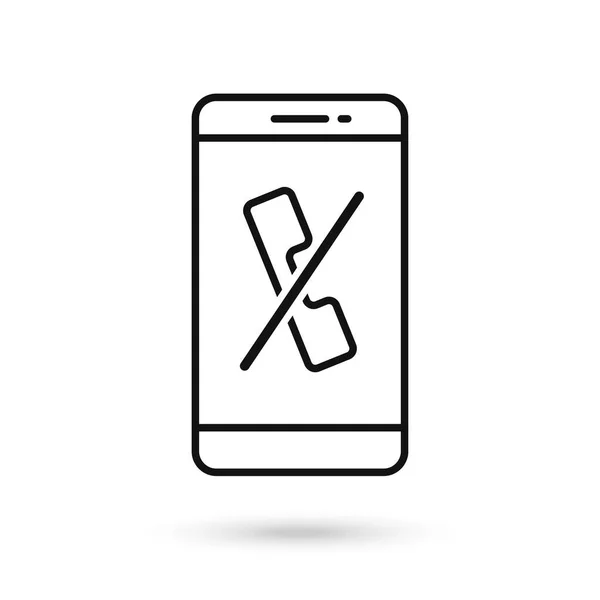 Mobile Phone Crossed Out Handset Flat Design Icon — Stock Vector
