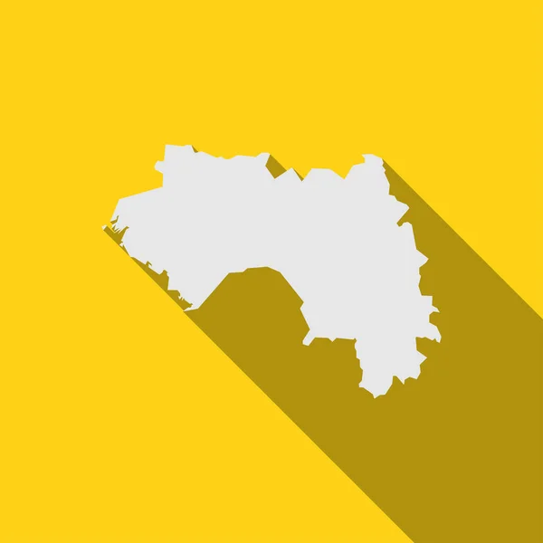 Landkarte Von Guinea Auf Gelbem Hintergrund Mit Langem Schatten — Stockvektor