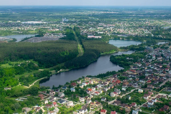 Ukrayna 'da gölü olan Zhytomyr' in havadan görünüşü