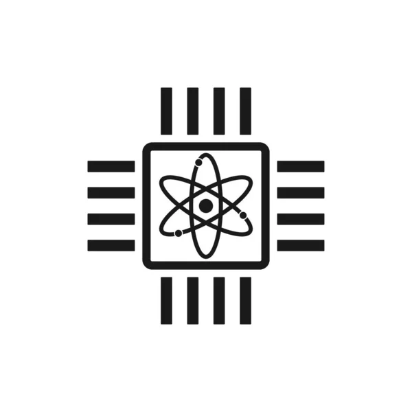 Quantum Computing Vector Icon Cpu Symbol — Stock Vector