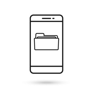 Dizin simgesiyle cep telefonu düz tasarımı.