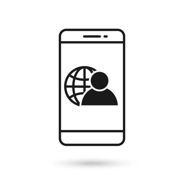 Conception Plate Téléphone Portable Avec Icône Administrateur Réseau — Image vectorielle