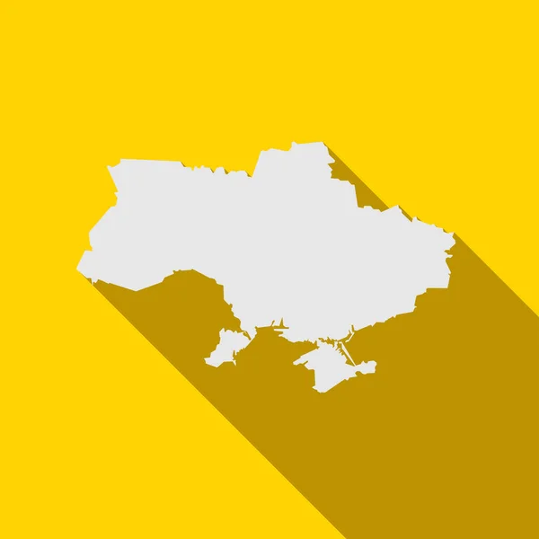 Vector Ilustración Del Mapa Ucrania Sobre Fondo Amarillo Con Sombra — Vector de stock