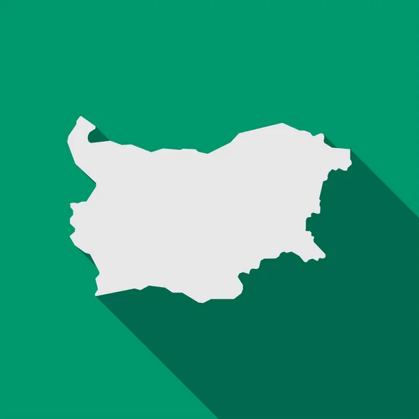 Karta Över Bulgarien Grön Bakgrund Med Lång Skugga — Stock vektor