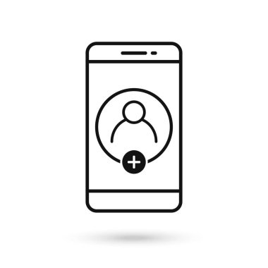 Cep telefonu düz tasarım simgesi ile şablon boş Avatar işareti ile