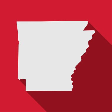 Arkansas uzun gölgeli eyalet haritası