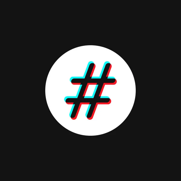 Bouton Hashtag Bouton Design Moderne Des Médias Sociaux — Image vectorielle