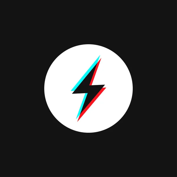 Lightning Przycisk Social Media Nowoczesny Przycisk Projektowania — Wektor stockowy