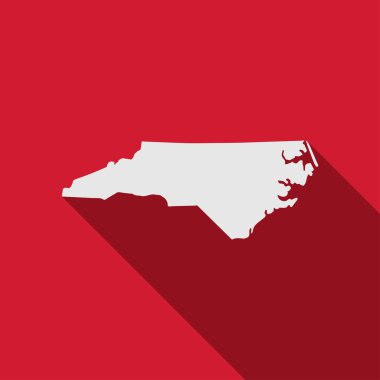 Kuzey Carolina eyalet haritası uzun gölgeli
