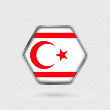 Altıgen çerçevede Kuzey Kıbrıs bayrağı.