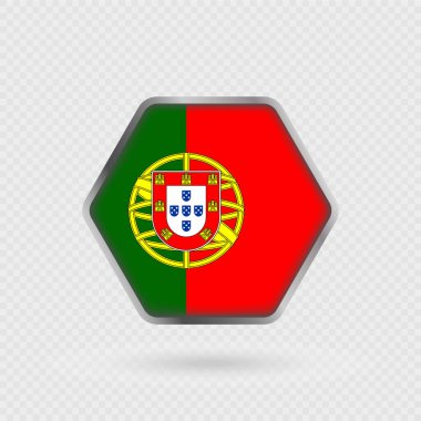 Portugal flag in a hexagon frame.