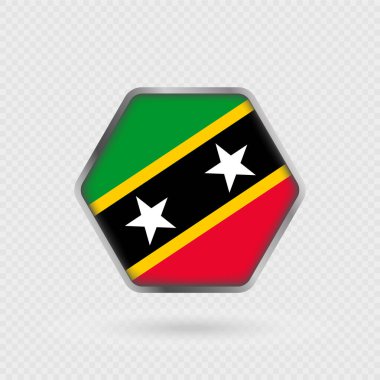 Saint Kitts ve Nevis bayrağı altıgen çerçevede.