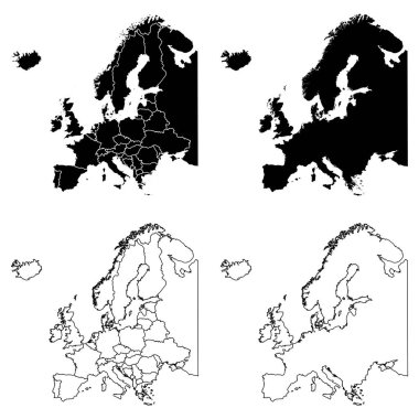 Rusya 'nın Özeti ve Solid Doldurma Haritası Belirlenmiş Avrupa.