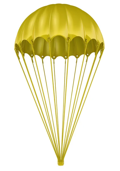 Golden parachute.  Isolated